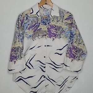 Vintage 80s Box Office AOP Safari Shirt‎
